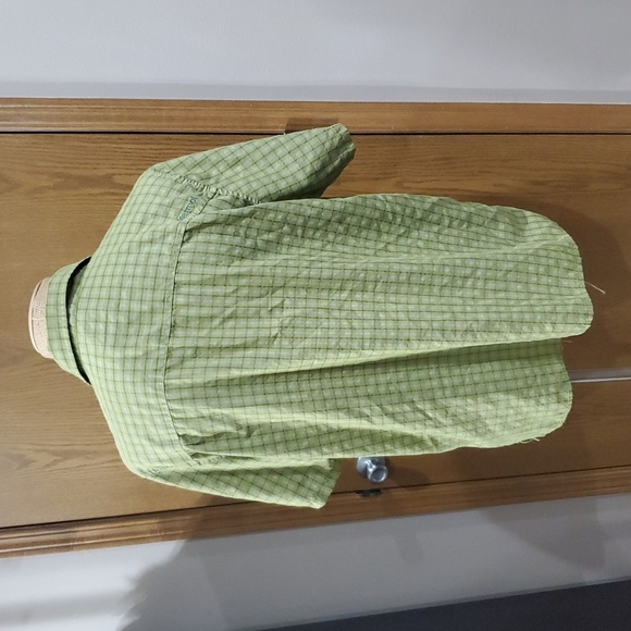 Marmot green yellow gingham checkered plaid short sleeve shirt - Picture 5 of 8